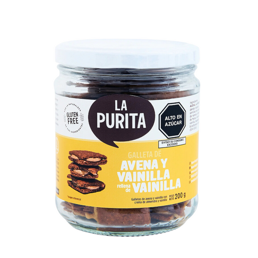 GALLETA DE AVENA Y VAINILLA RELLENA DE VAINILLA  200 GR - LA PURITA