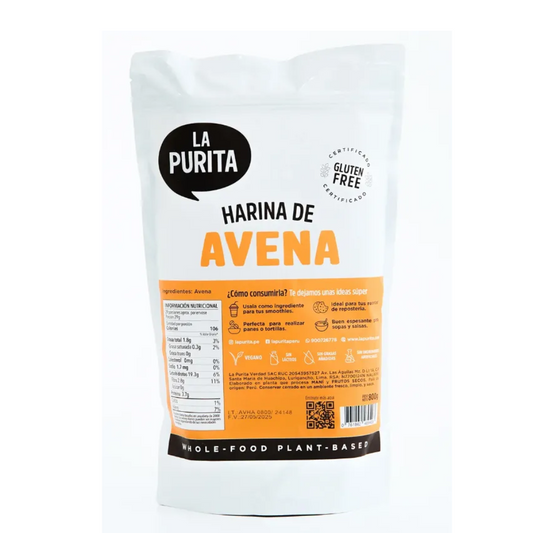 HARINA DE AVENA GLUTEN FREE 800 GR - LA PURITA