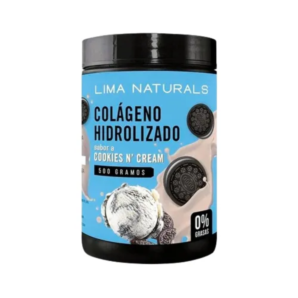 COLAGENO HIDROLIZADO SABOR A COOKIES AND CREAM 500 GR - LIMA NATURALS