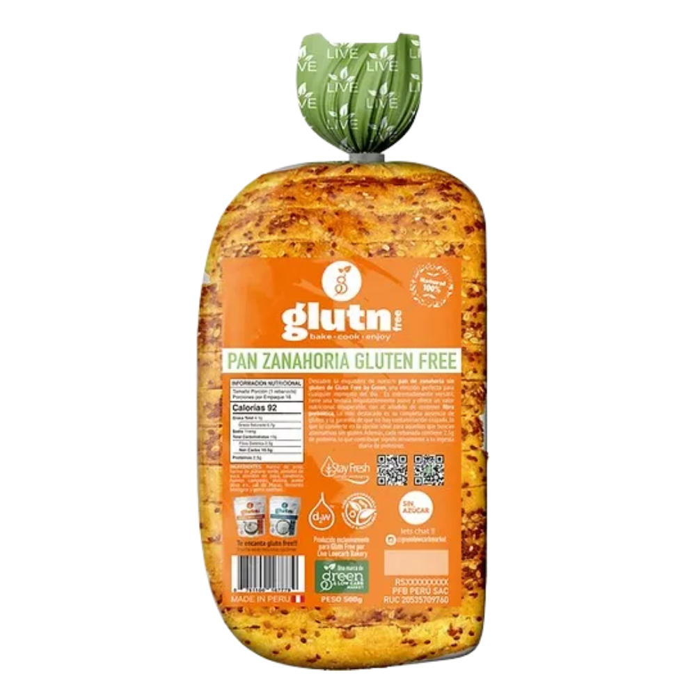 PAN DE ZANAHORIA GLUTEN FREE - LIVE LOW CARB BAKERY