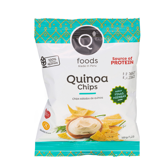 QUINOA CHIPS FINAS HIERBAS 100 GR - QFOODS