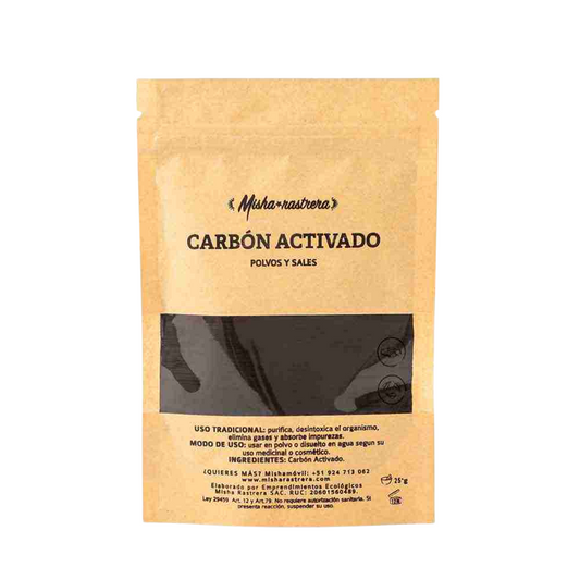 CARBON ACTIVADO POLVOS Y SALES 25GR MISHA RASTRERA