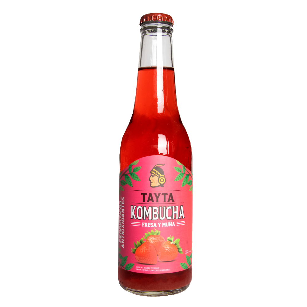 KOMBUCHA DE FRESA Y MUÑA TAYTA 355 ML