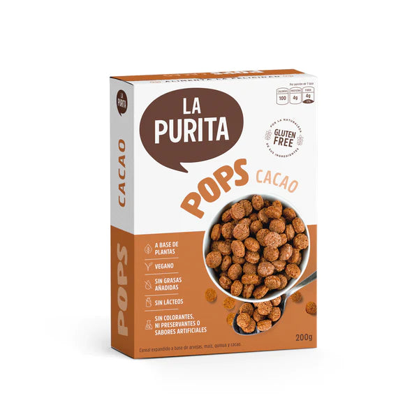 CEREAL POPS CACAO 200 GR - LA PURITA
