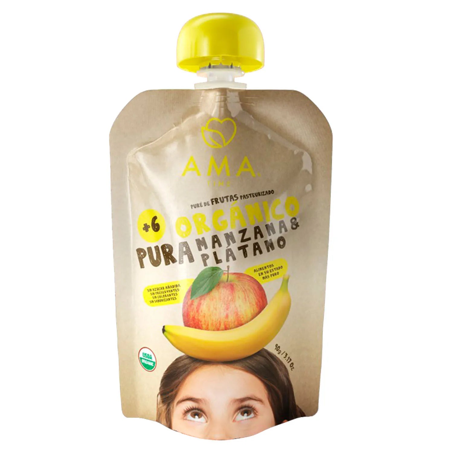 PURE DE MANZANA Y PLATANO  90 G. ORGANICO-AMA