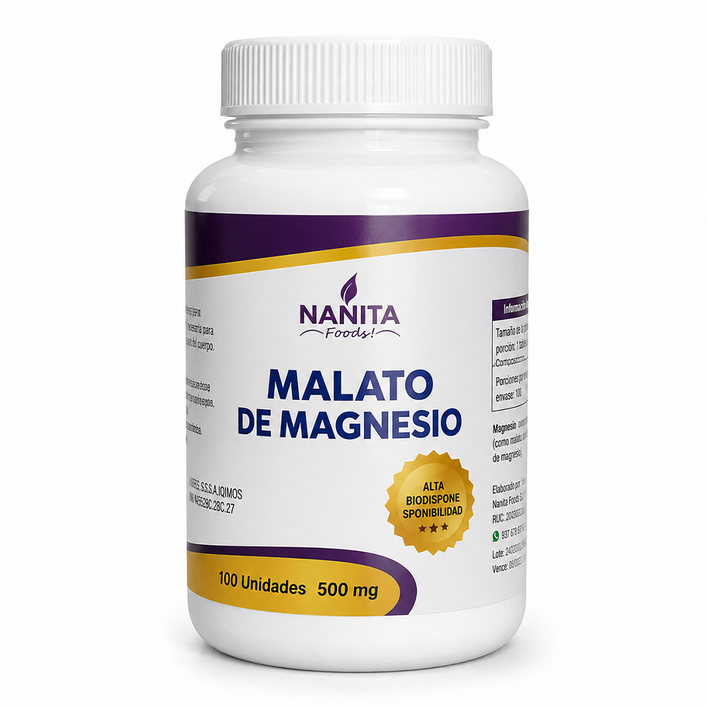 MALATO DE MAGNESIO 500MG NANITA FOODS