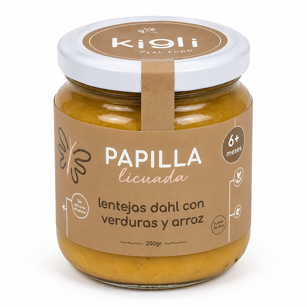 PAPILLA CON LENTEJAS DAHI CON VERDURAS Y ARROZ (LICUADA) - KIGLI 200G