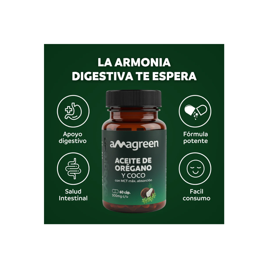 ACEITE DE OREGANO & COCO 60 CAP AMAGREEN