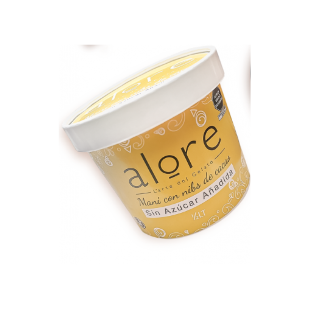 HELADO DE MANI CON NIBS DE CACAO ALORE 1/2 SIN AZUCAR