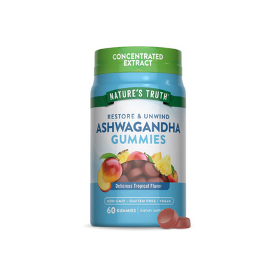 ASHWAGANDHA GUMMIES TROPICAL FLAVOR FRASCO 60GUMMIES- NATURES TRUTH