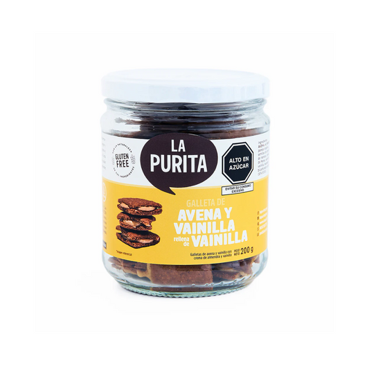 GALLETA DE AVENA Y VAINILLA RELLENA DE VAINILLA  200 GR - LA PURITA
