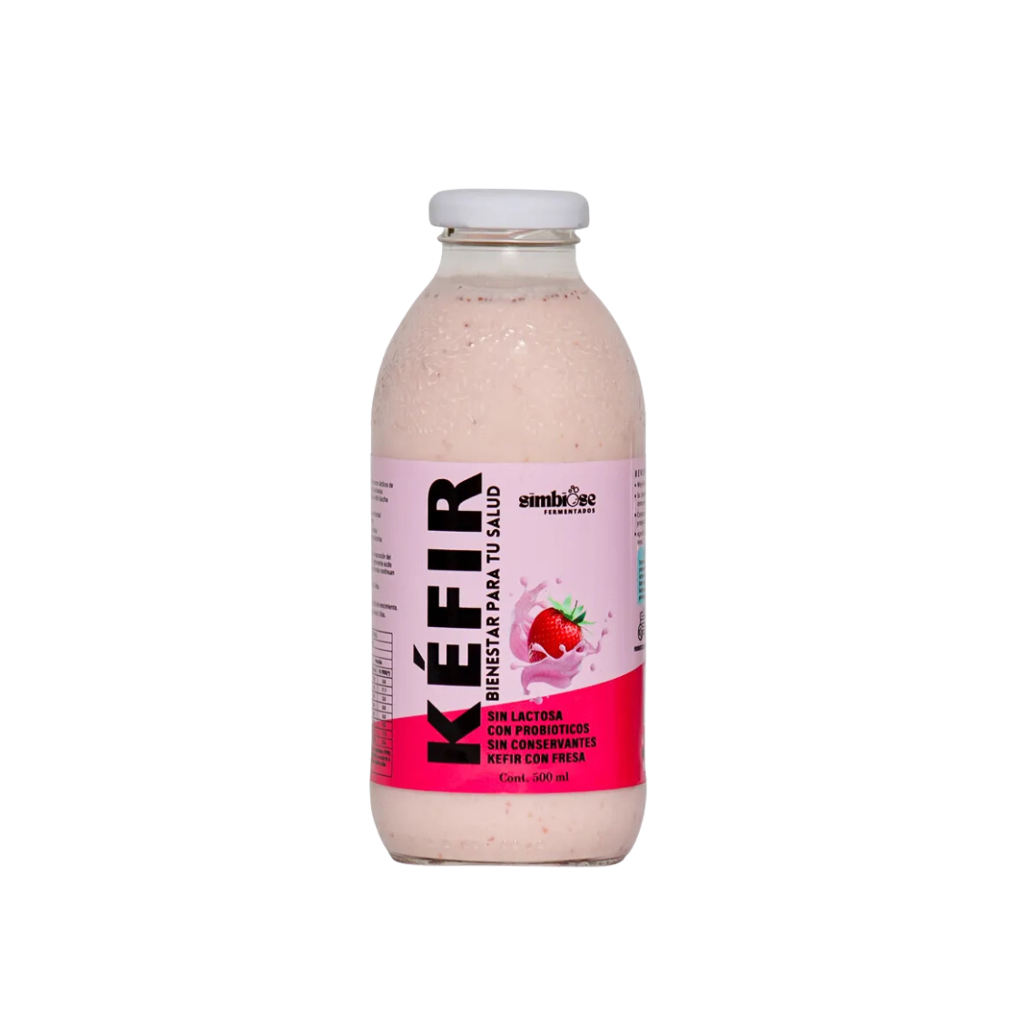 KEFIR DE LECHE CON FRESA 500 ML - SIMBIOSE