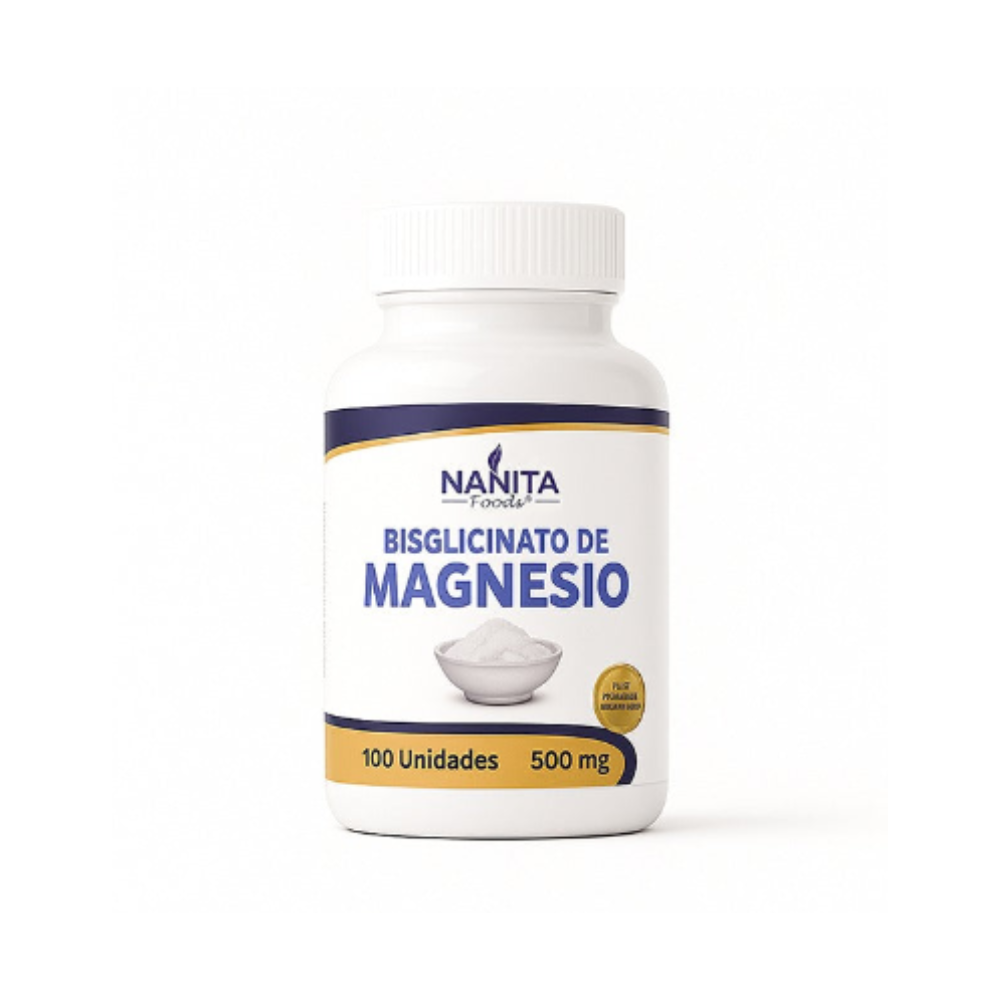 BISGLICINATO DE MAGNESIO 500 MG  100 CÁPSULAS- NANITA FOODS