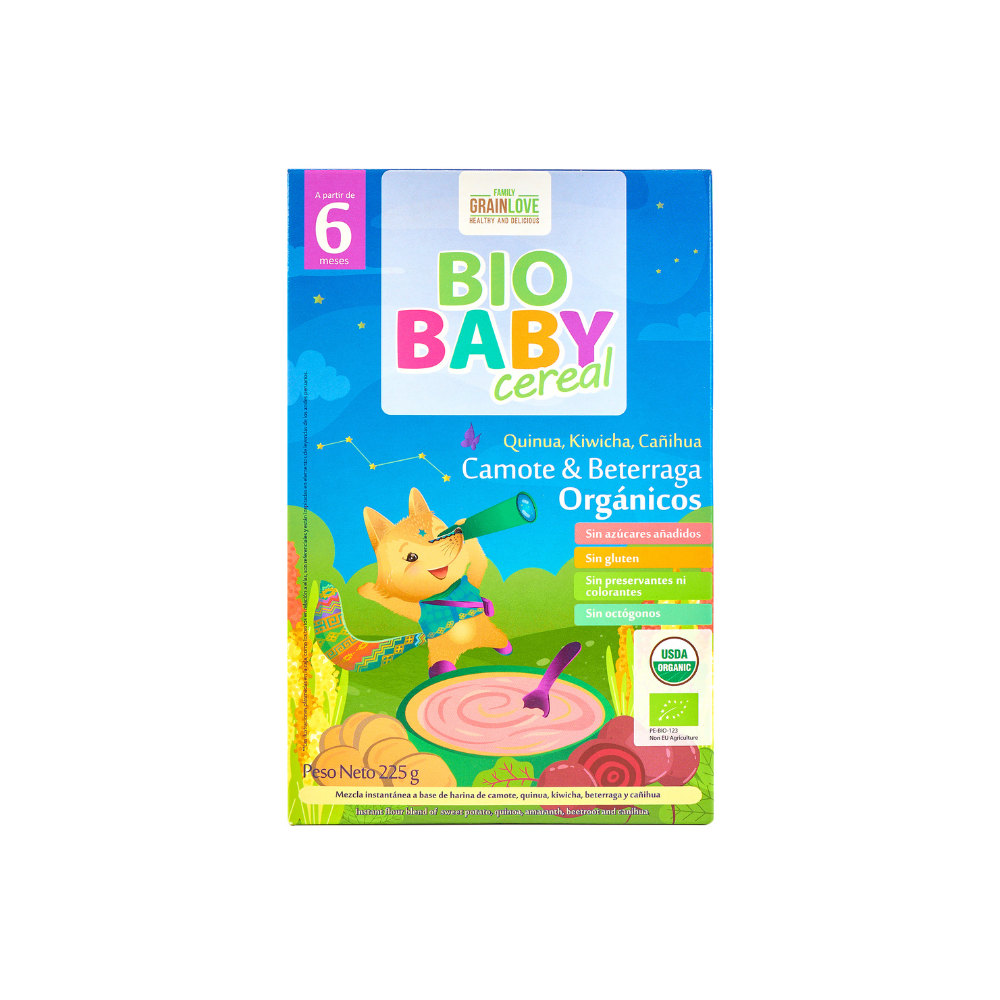 Bio Baby Cereal Orgánico Beterraga y Camote-FAMILY GRAIN LOVE