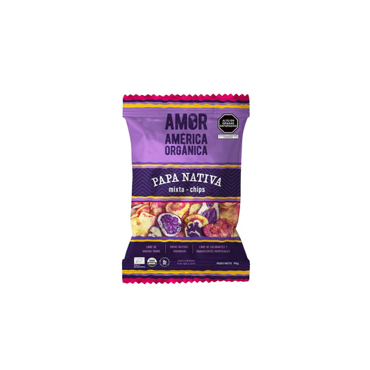 CHIPS PAPA NATIVA MIXTAS 90 GR - AMERICA ORGANICA