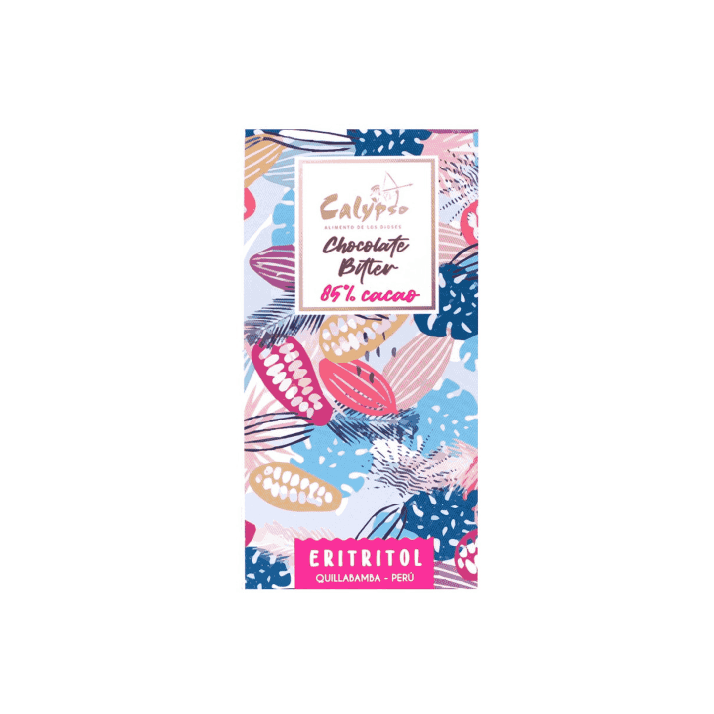 CHOCOLATE BITTER 85% CON ERITRITOL CALYPSO 50G