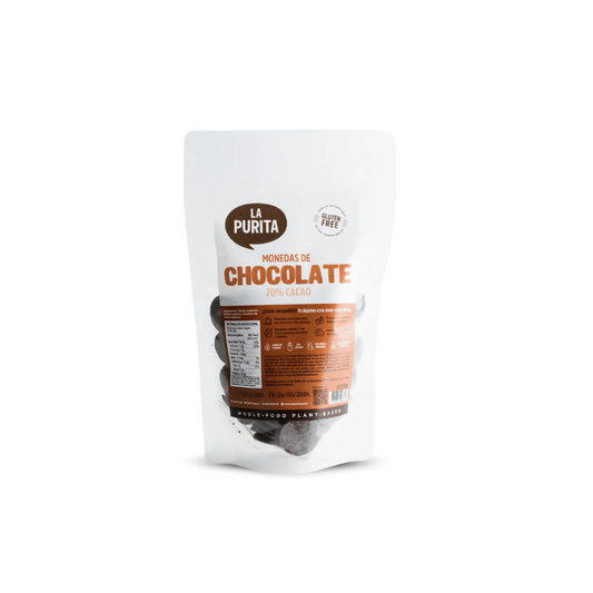 MONEDAS DE CHOCOLATE 70% CACAO - LA PURITA