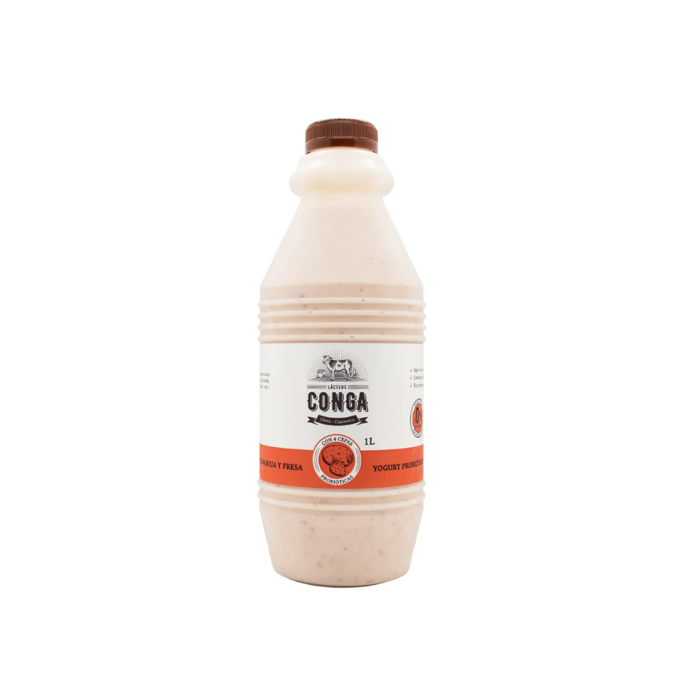 YOGURT CONGA 1 LT TUNA ROJA Y FRESA CONGA