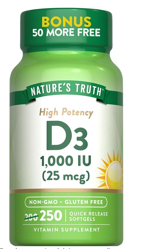 D3 1000 IU 25MCG 250SOFTGEL NATURES TRUTH