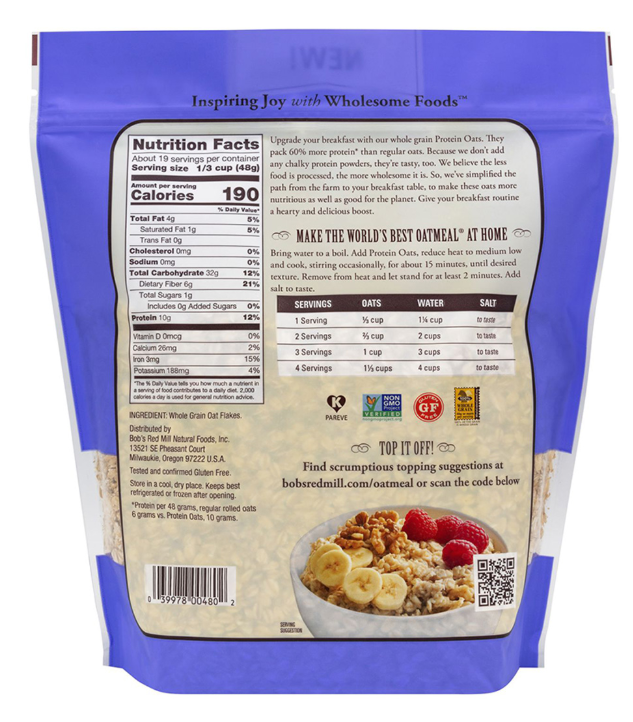 PROTEIN OATS BOB RED 907 GR - BOB'S RED MILL