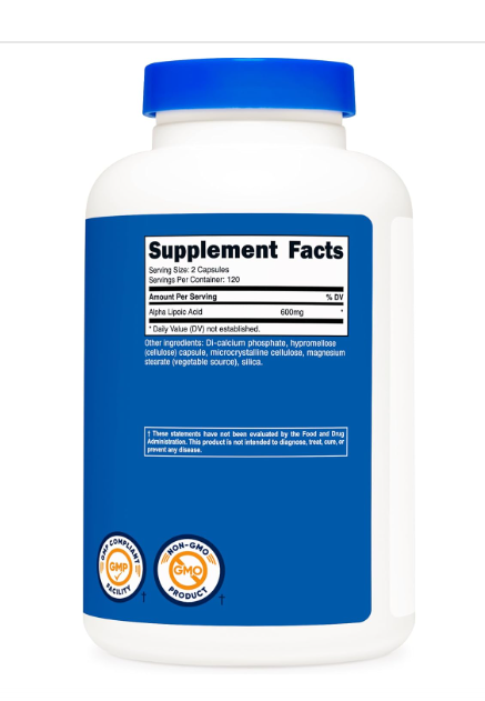 ACIDO ALPHA LIPOICO 600MG 240TABS NUTRICOST