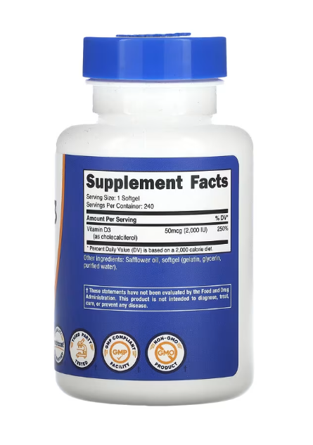 VITAMIN D3 2000 UI 240CAP NUTRICOST