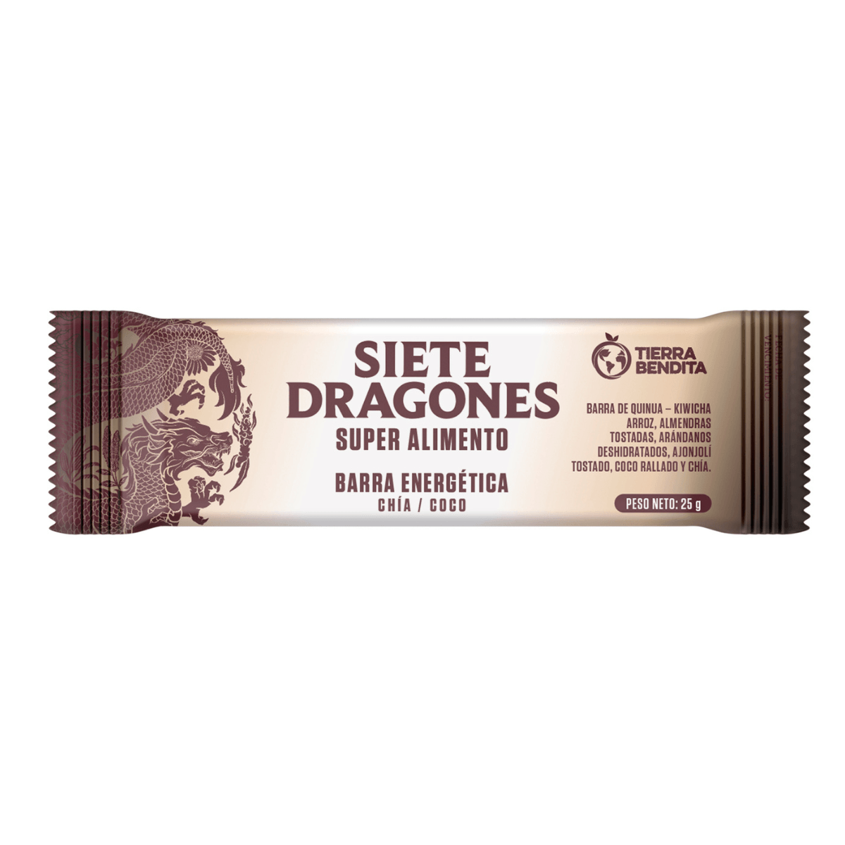 BARRA ENERGETICA DE CHIA Y COCO DE 25GR SIETE DRAGONES