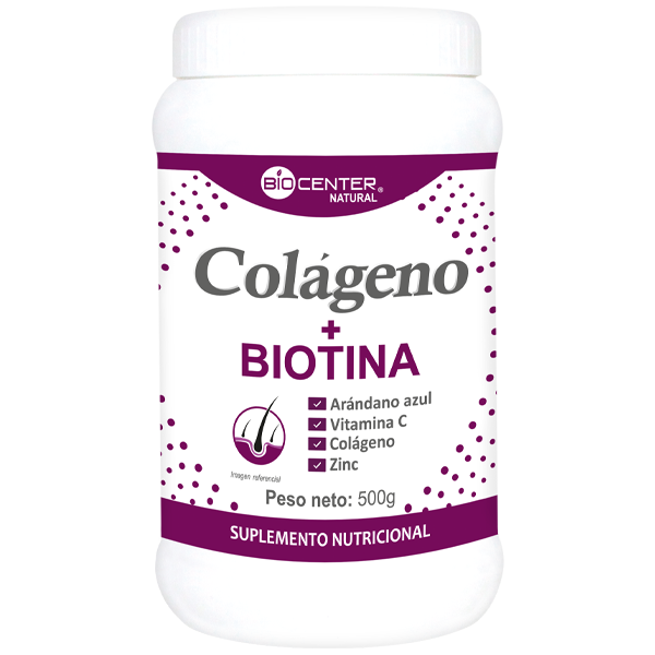 COLAGENO HIDROLIZADO + BIOTINA 500GR BIO CENTER