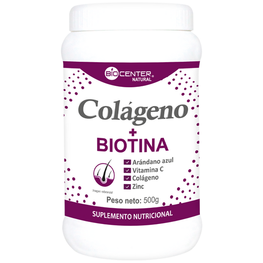 COLAGENO HIDROLIZADO + BIOTINA 500GR BIO CENTER
