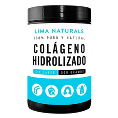 COLAGENO HIDROLIZADO SIN SABOR 100% NATURAL 500 GR - LIMA NATURALS