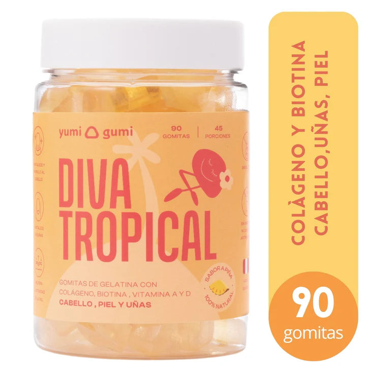 DIVA TROPICAL 90 GOMITAS SIN GLUTEN YUMI GUMI