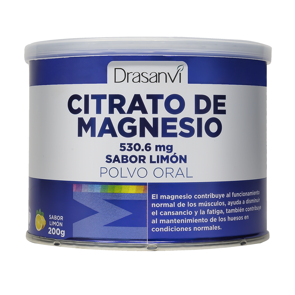 CITRATO DE MAGNESIO POLVO SABOR LIMÓN 530.60 MG X 200 GR DRASANVI