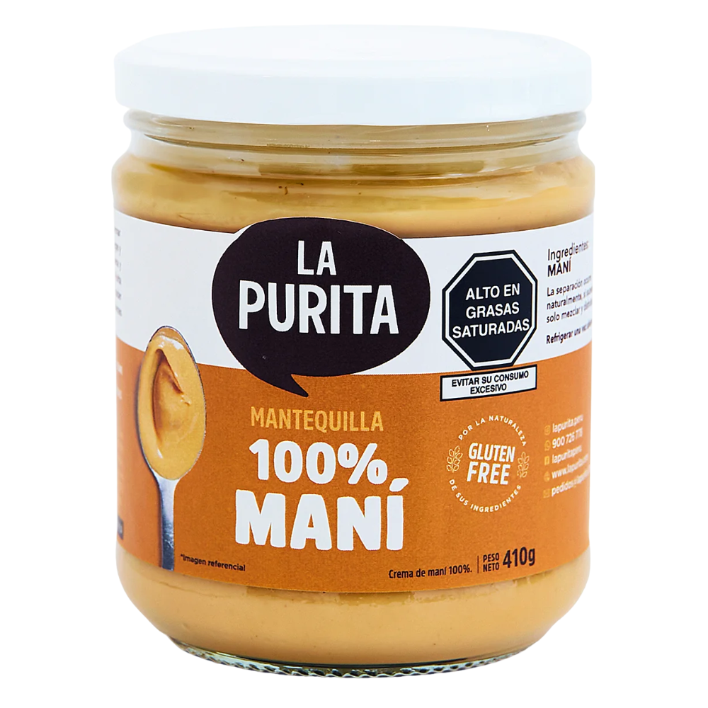 MANTEQUILLA 100% MANI 410G - LA PURITA