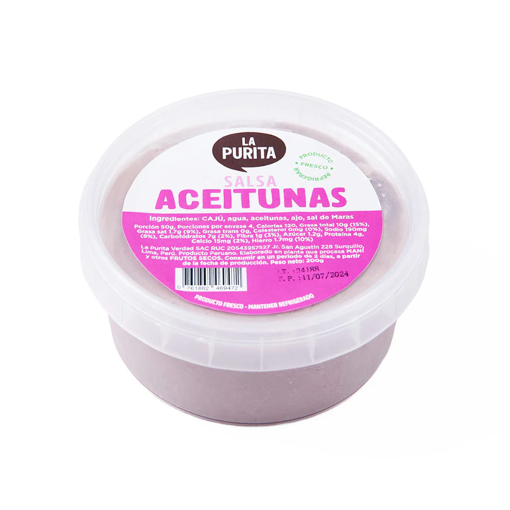 SALSA DE ACIETUNAS 200G LA PURITA
