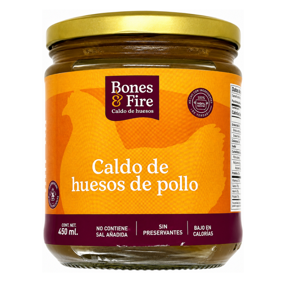 CALDO DE HUESO DE POLLO 450ML BONES & FIRE