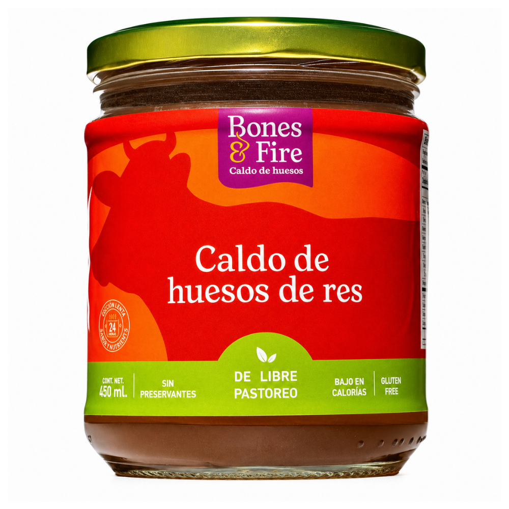 CALDO DE HUESOS DE RES DE LIBRE PASTOREO 450 ML BONES & FIRE