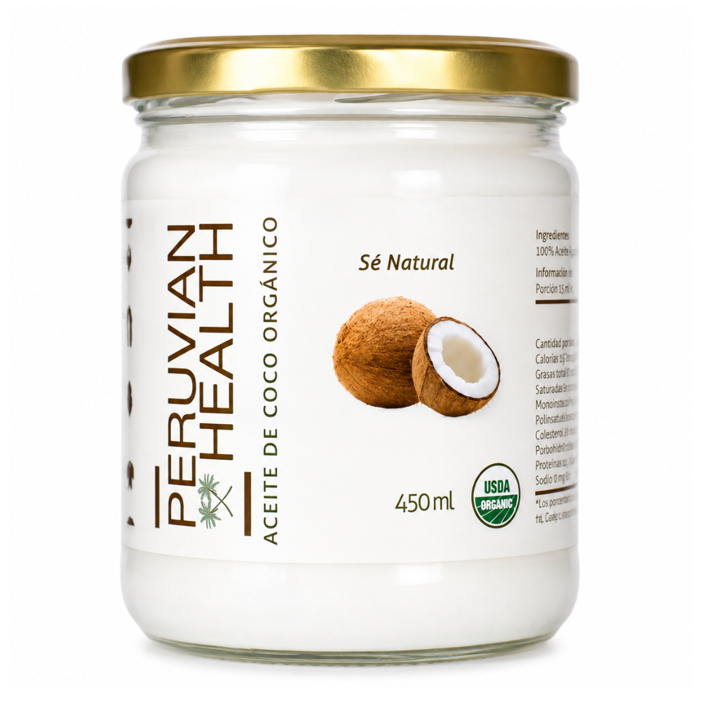 ACEITE DE COCO ORGÁNICO 450 ML - PERUVIAN HEALTH