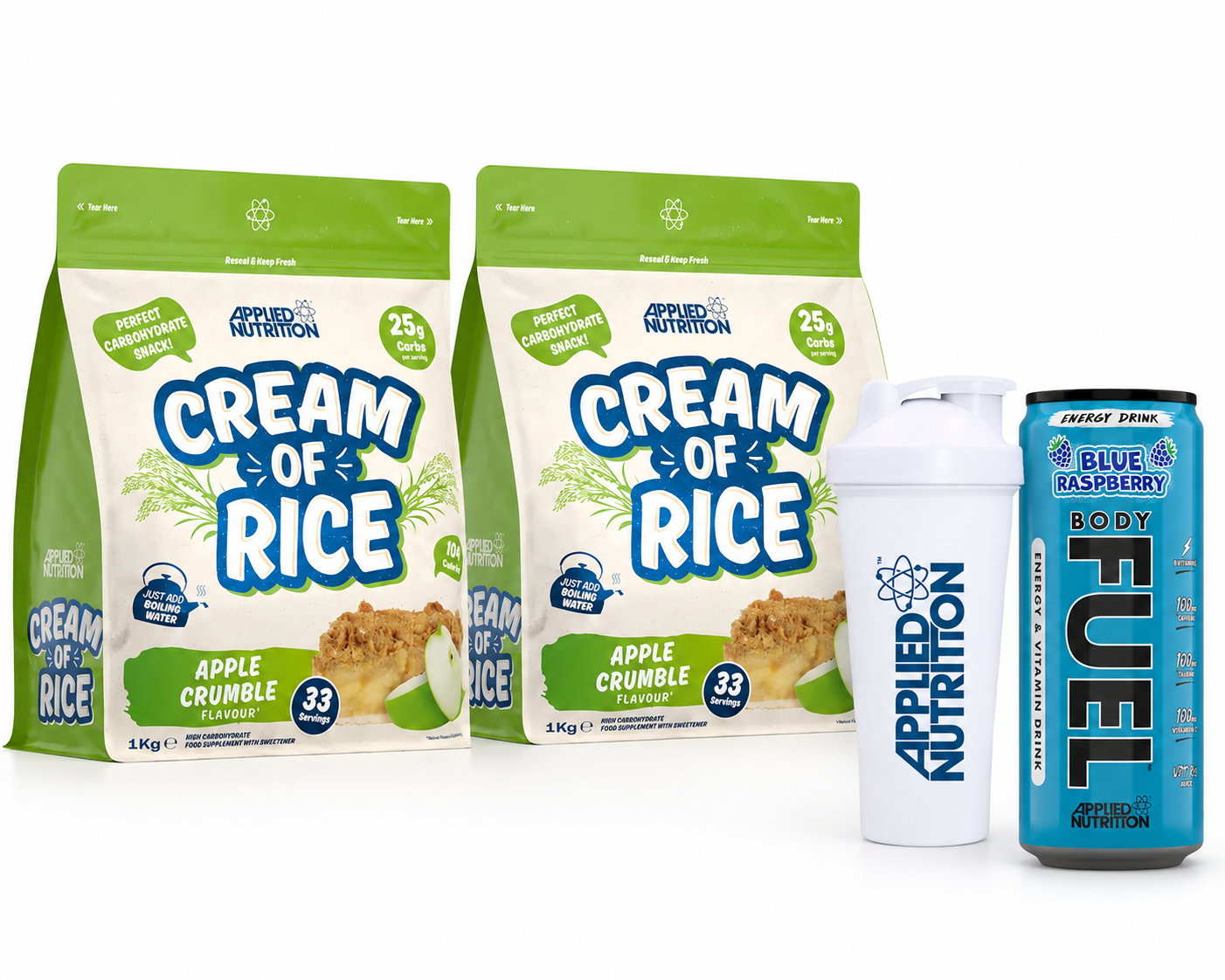 PACK 2 CREAM OF RICE APPLE CRUMBLE-APPLIED NUTRITION