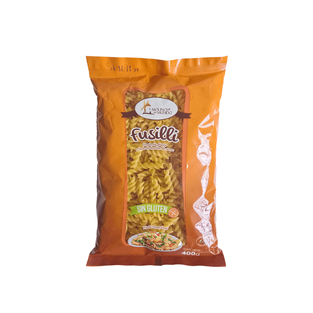 PASTA FUSILLI S/G400GR -MOLINOS DEL MUNDO
