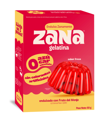GELATINA SABOR FRESA ZANA 50G SIN AZUCAR