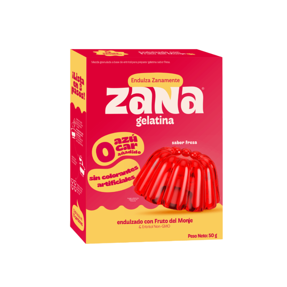 GELATINA SABOR FRESA ZANA 50G SIN AZUCAR