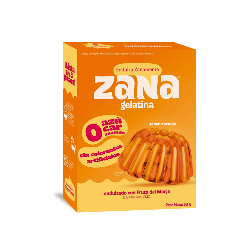 GELATINA SABOR NARANJA 50G SIN AZUCAR- ZANA