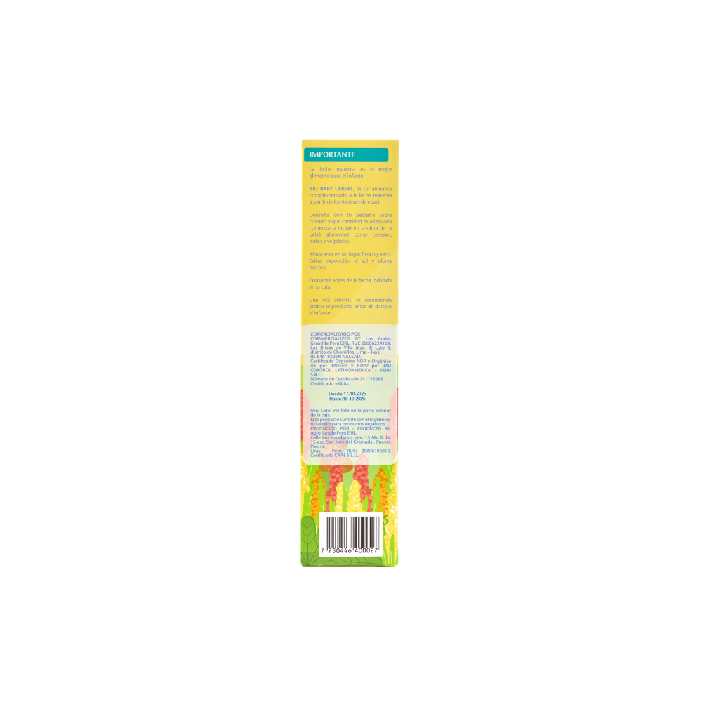 Bio Baby Cereal Orgánico Granos Andinos-FAMILY GRAIN LOVE