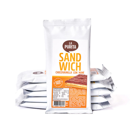 SANDWICH CHOCOVAINILLA CON MANÍ 35GR - LA PURITA