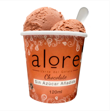 HELADO VASITO DE CHOCOLATE ALORE 120ML SIN AZUCAR