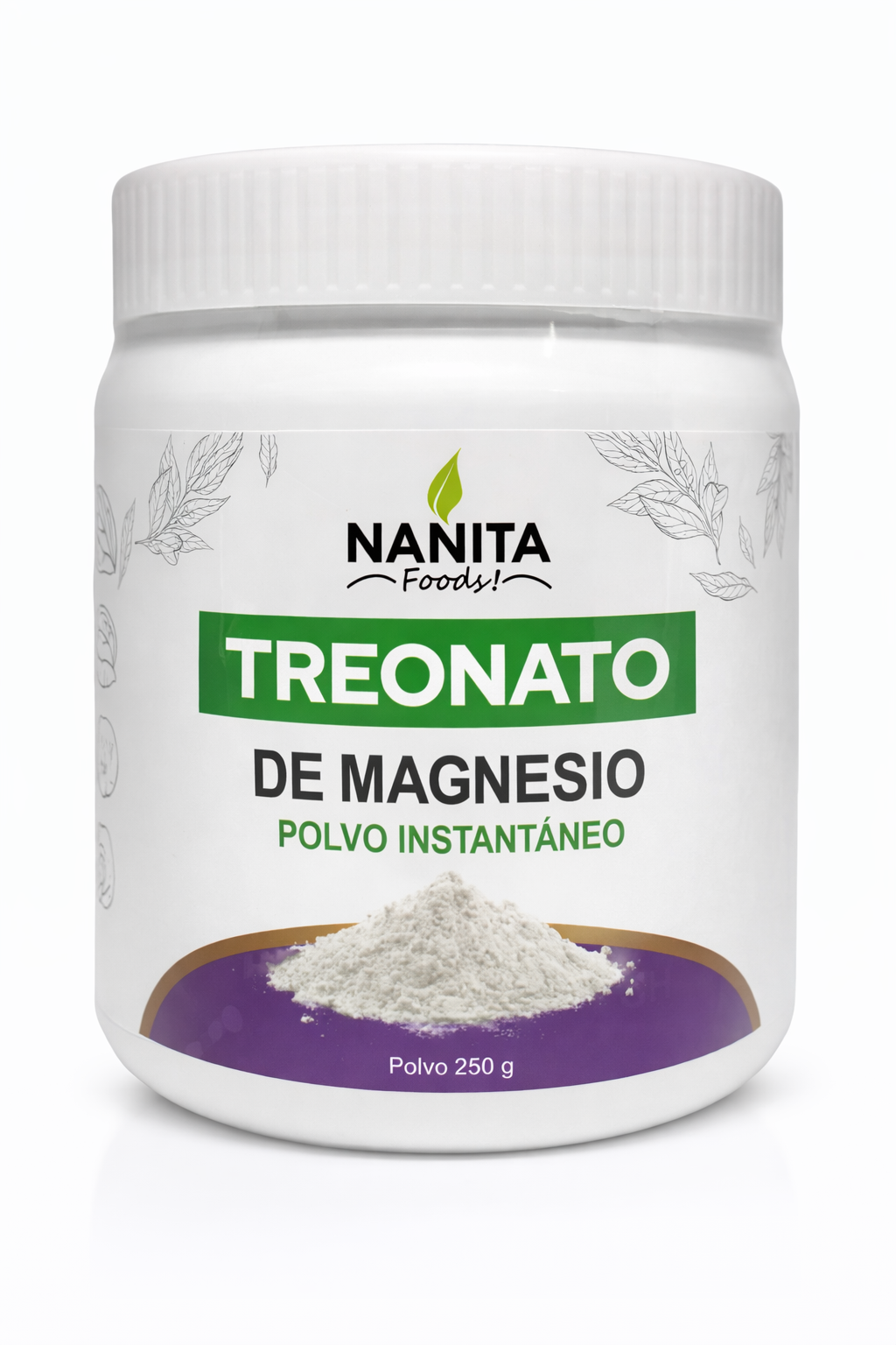 TREONATO DE MAGNESIO POLVO INSTANTANEO 250GR NANITA FOODS