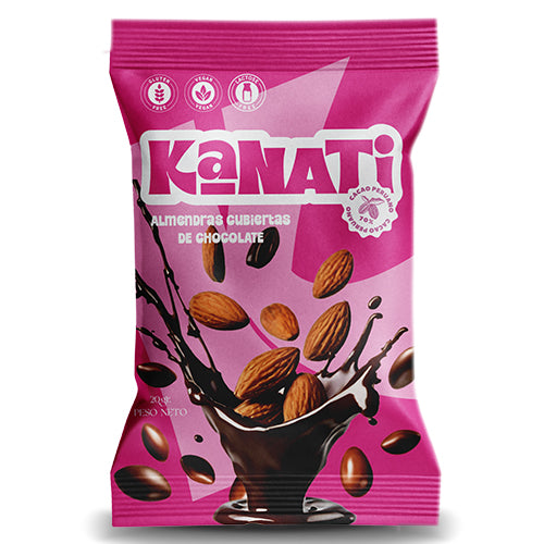 ALMENDRAS CUBIERTAS CON CACAO 70% 20 GR - KANATI