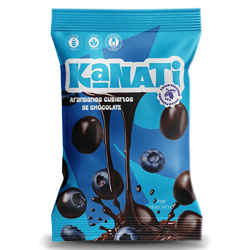 ARANDANOS CUBIERTOS CON CACAO 70% 20 GR - KANATI