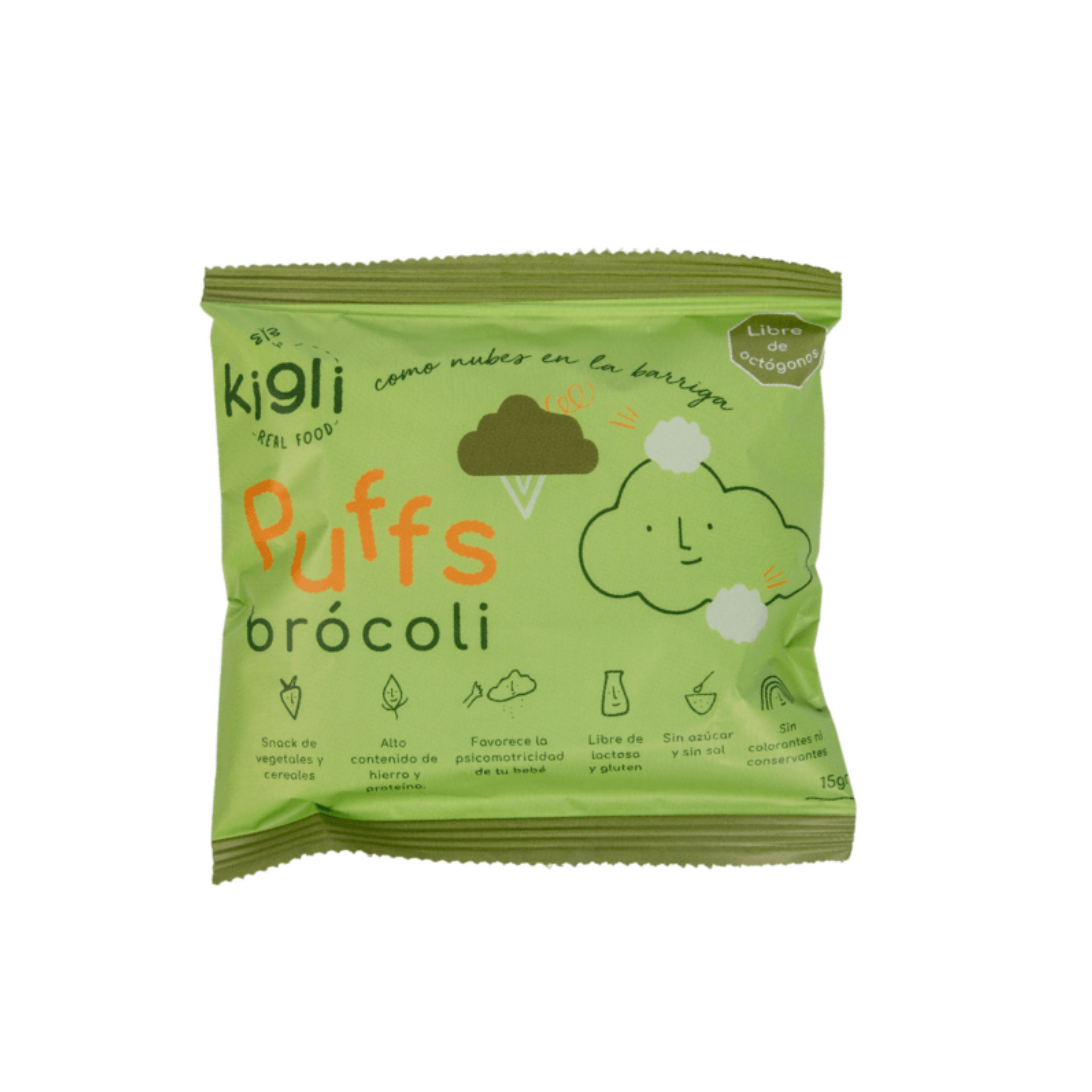 PUFF DE LENTEJAS CON BROCOLI - KIGLI 15G
