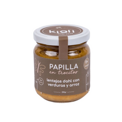 PAPILLA CON LENTEJAS DAHI CON VERDURAS Y ARROZ (TROCITOS) - KIGLI 200G